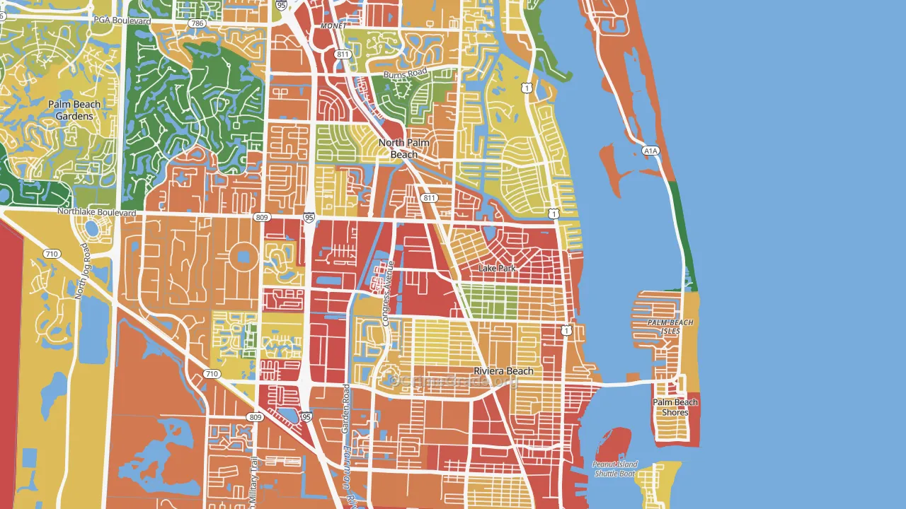 33403, FL Map of Theft Rates