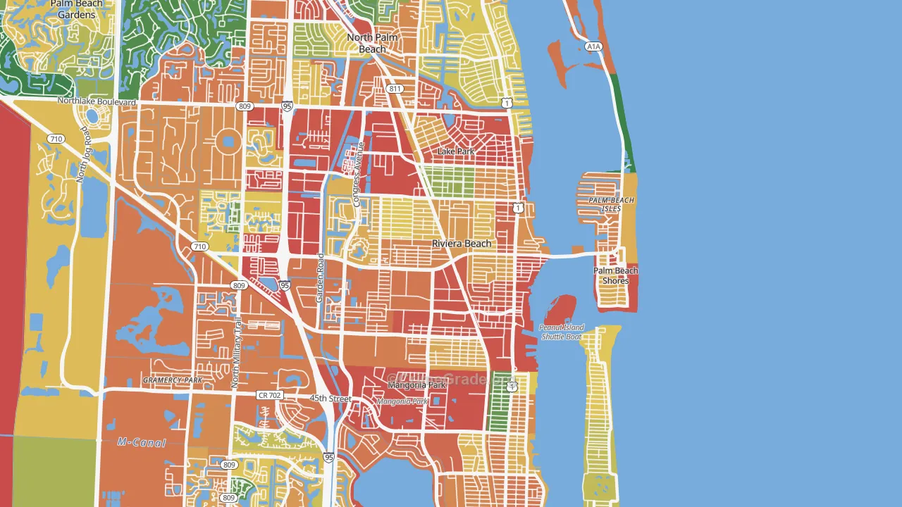 33404, FL Map of Theft Rates