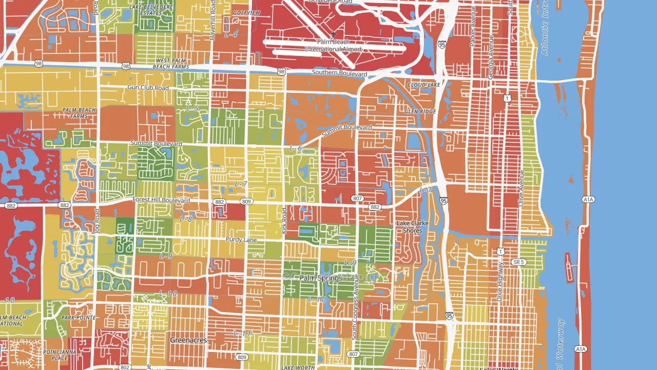 33406, FL Map of Theft Rates