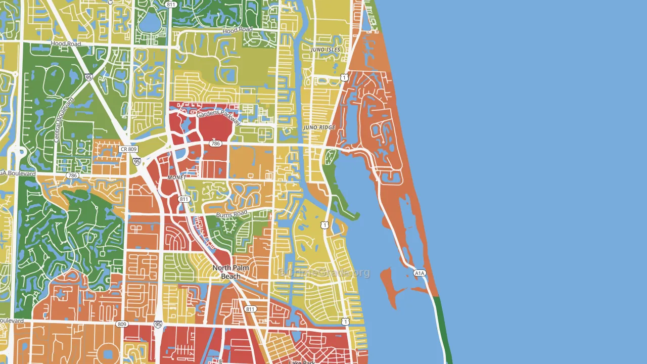 33408, FL Map of Theft Rates