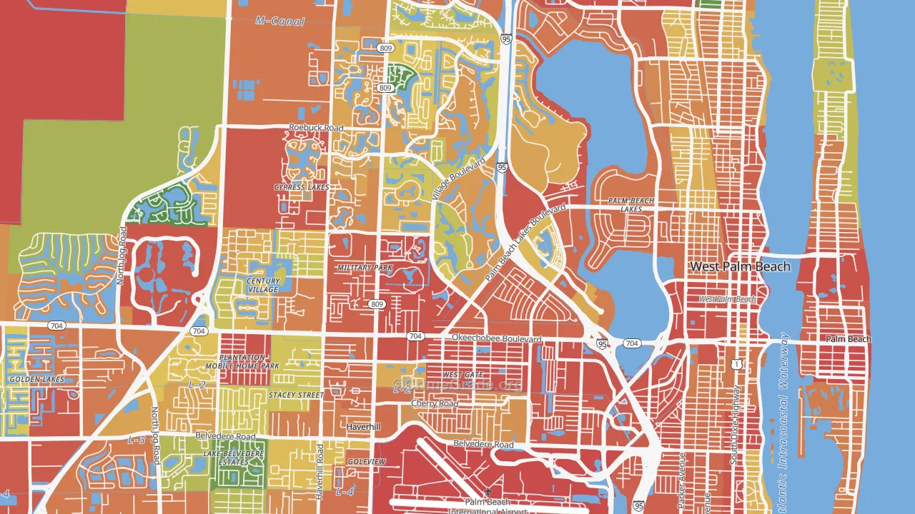 33409, FL Map of Theft Rates