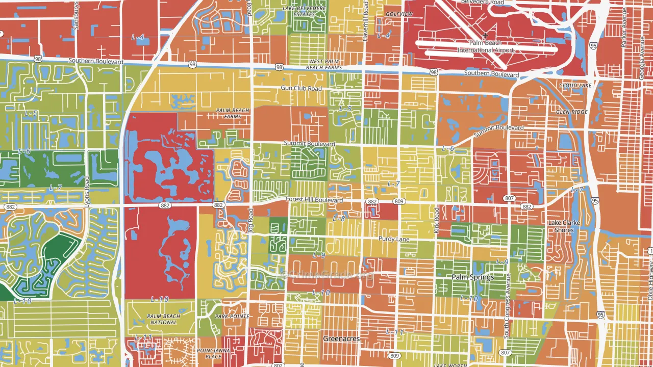 33415, FL Map of Theft Rates