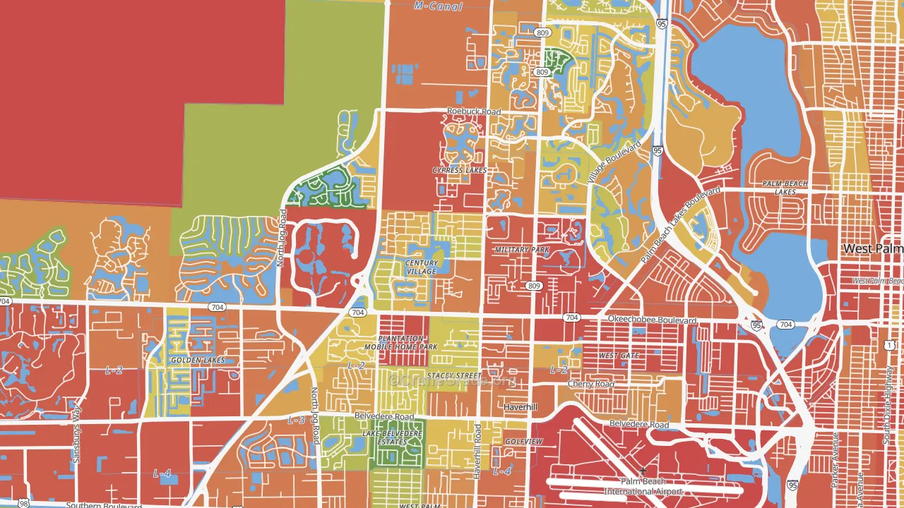 33417, FL Map of Theft Rates