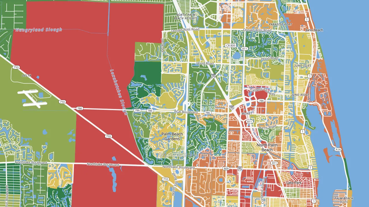 33418, FL Map of Theft Rates