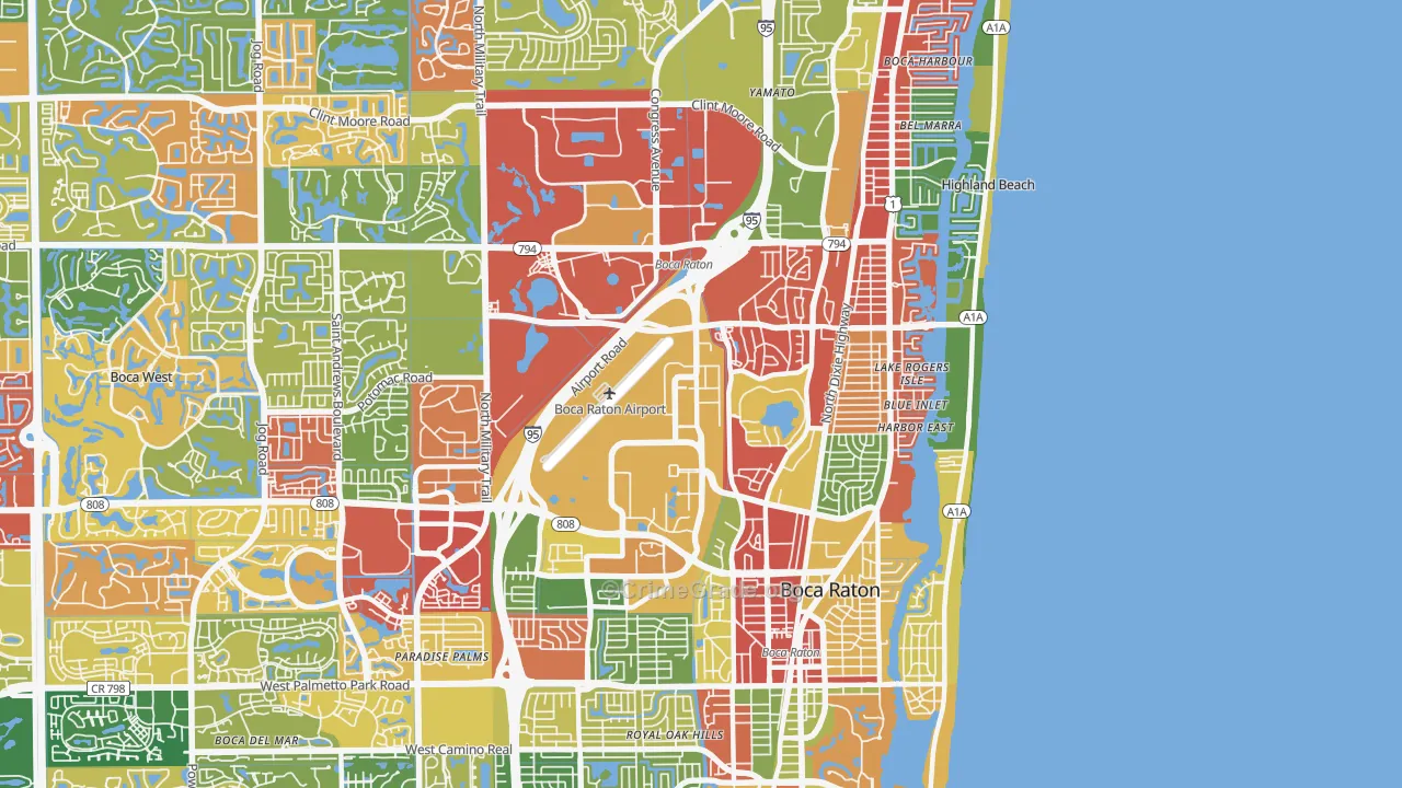 33431, FL Map of Theft Rates