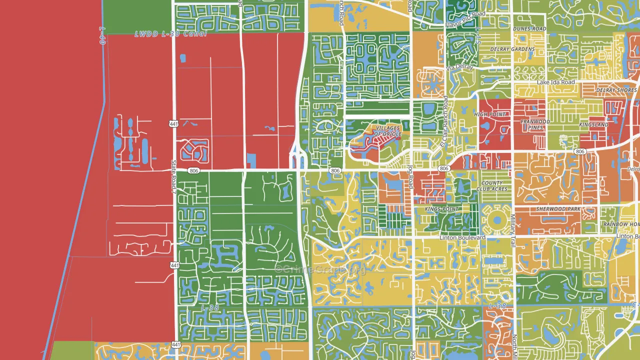 33446, FL Map of Theft Rates