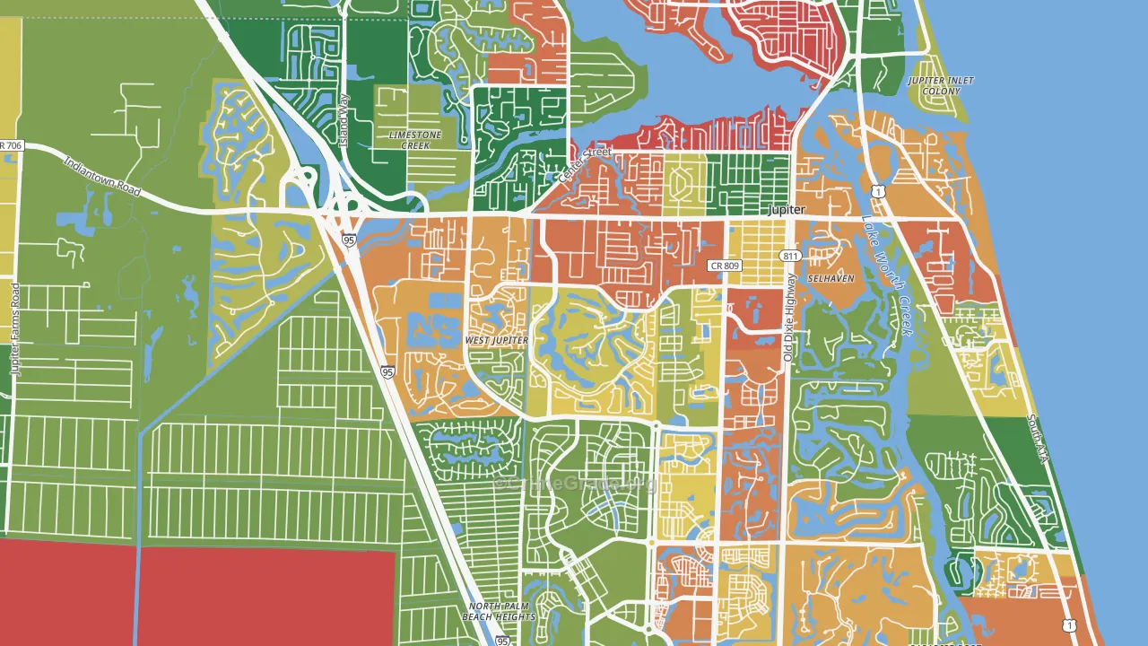 33458, FL Map of Theft Rates