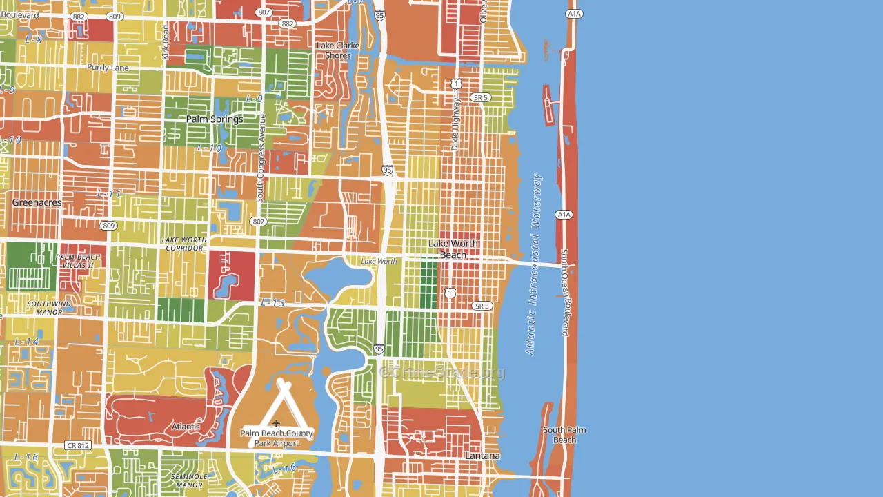 33460, FL Map of Theft Rates