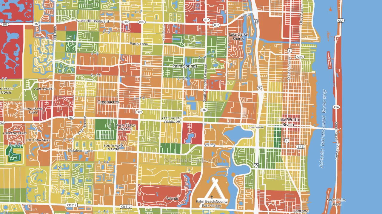 33461, FL Map of Theft Rates