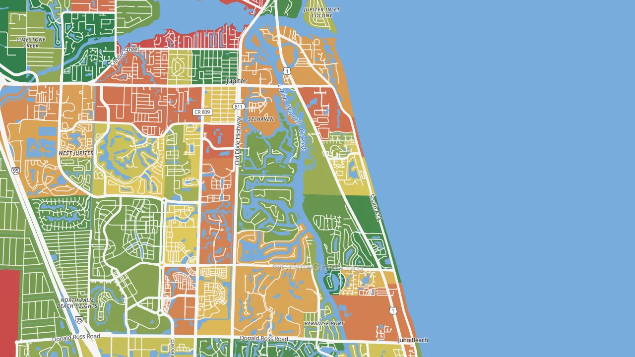 33477, FL Map of Theft Rates