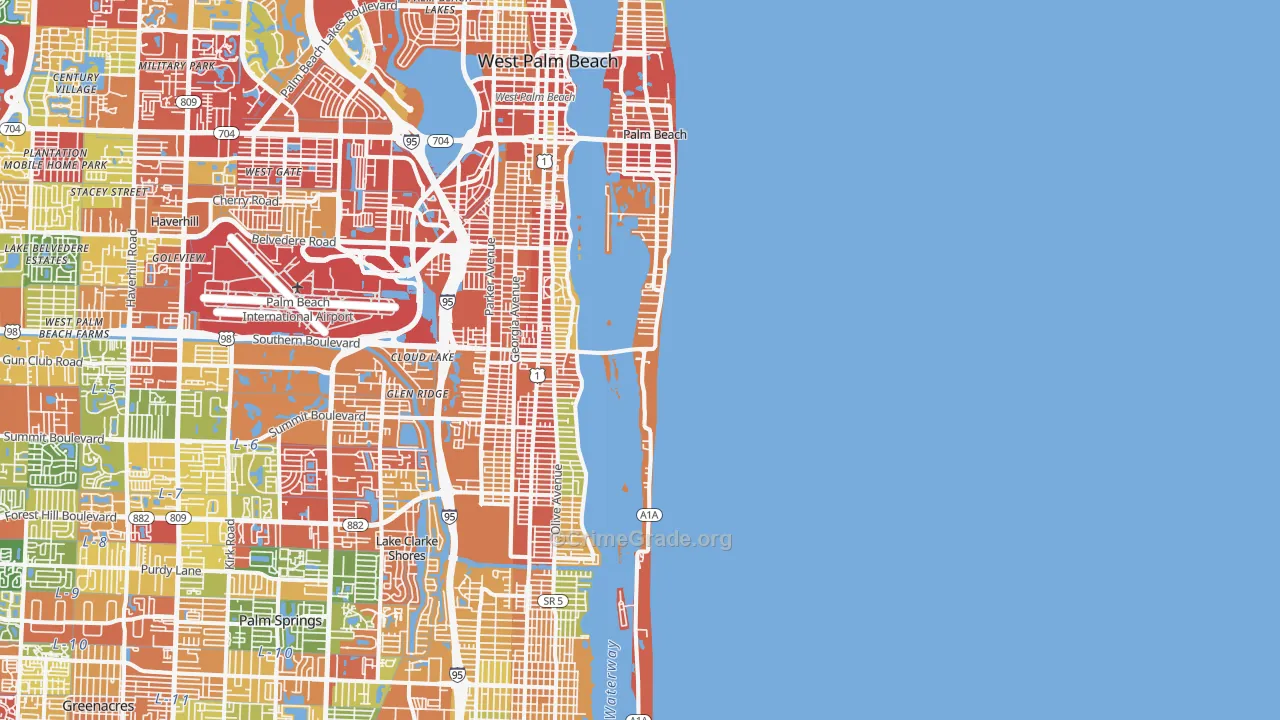 33480, FL Map of Theft Rates
