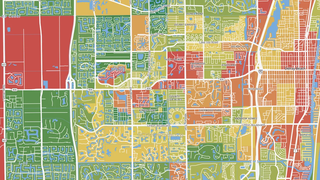 33484, FL Map of Theft Rates