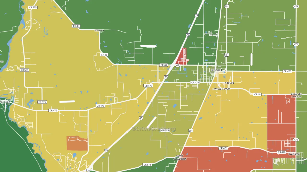 33513, FL Map of Theft Rates