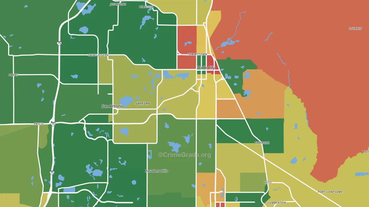 33525, FL Map of Theft Rates