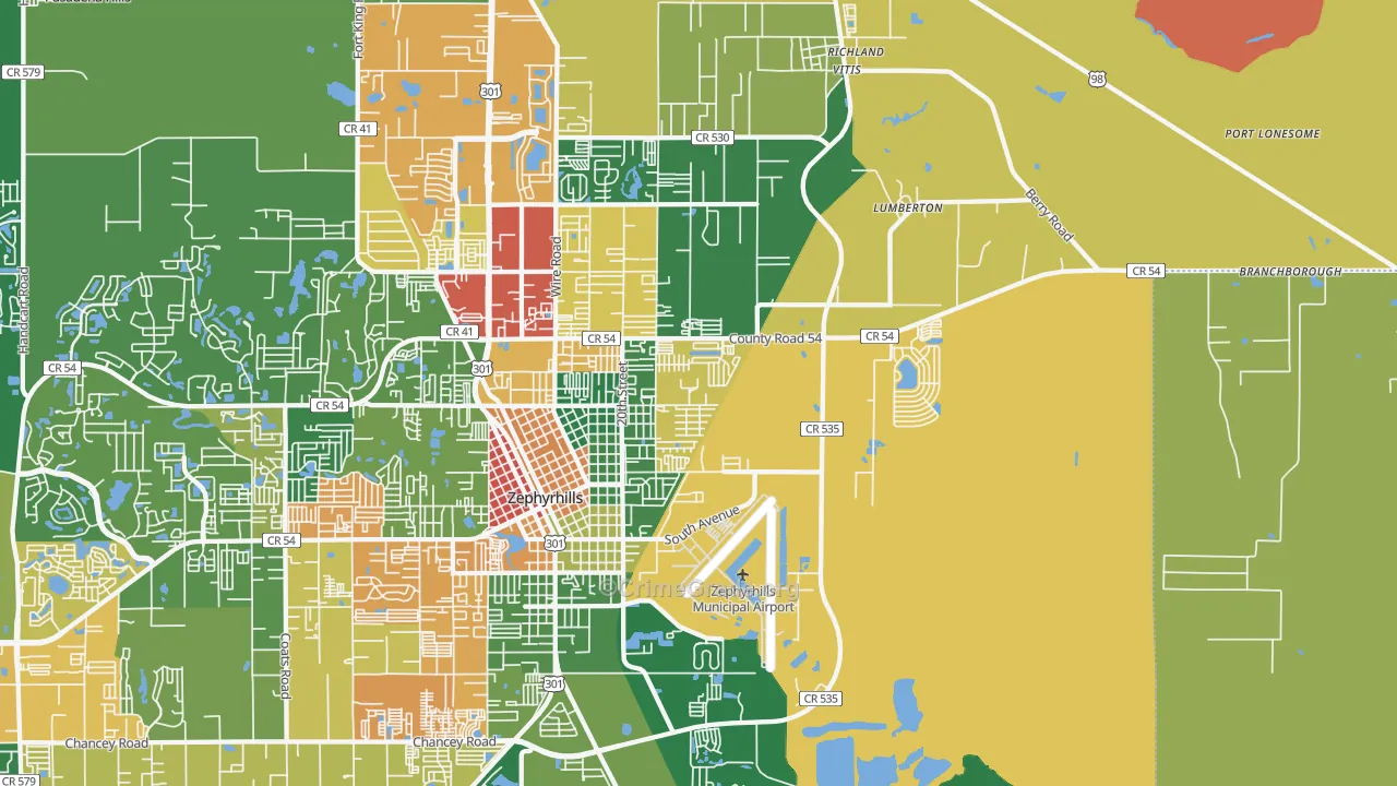 33540, FL Map of Theft Rates