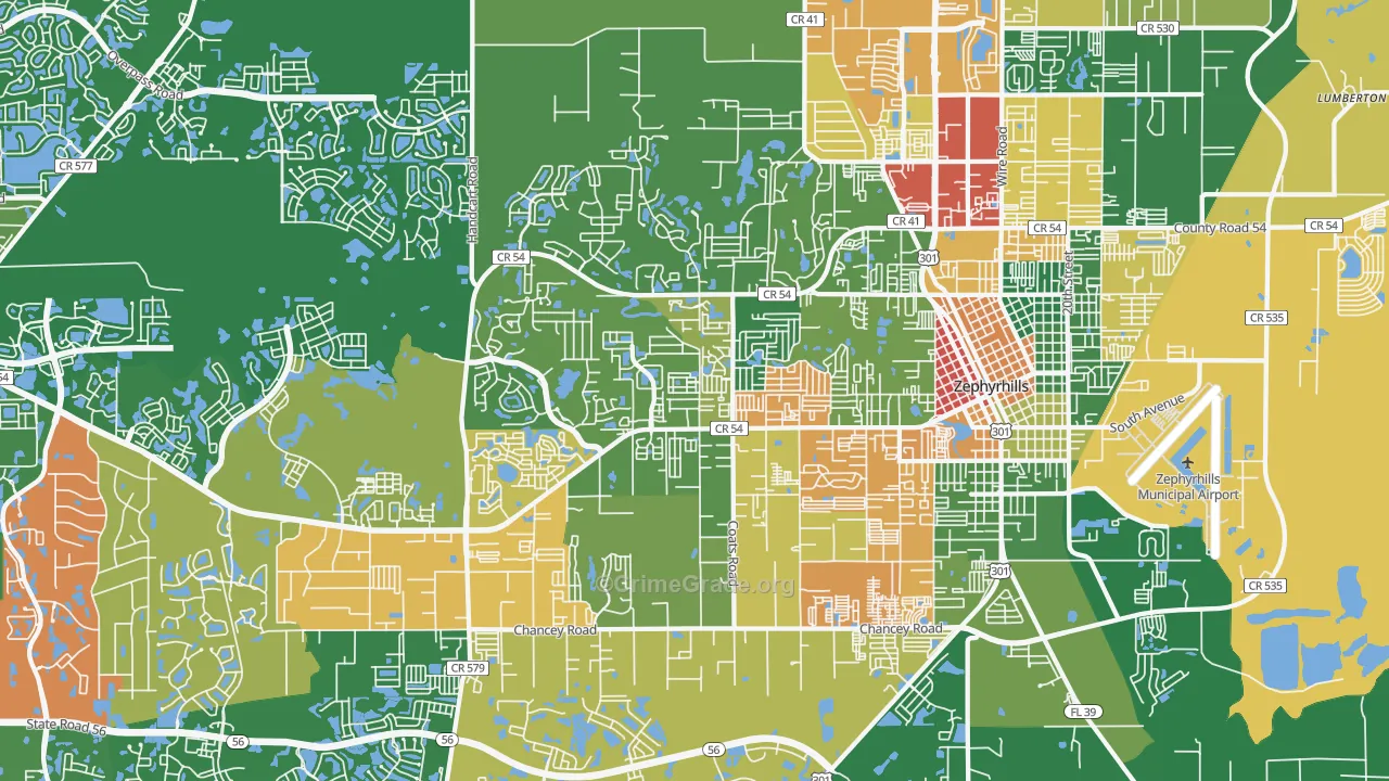 33541, FL Map of Theft Rates