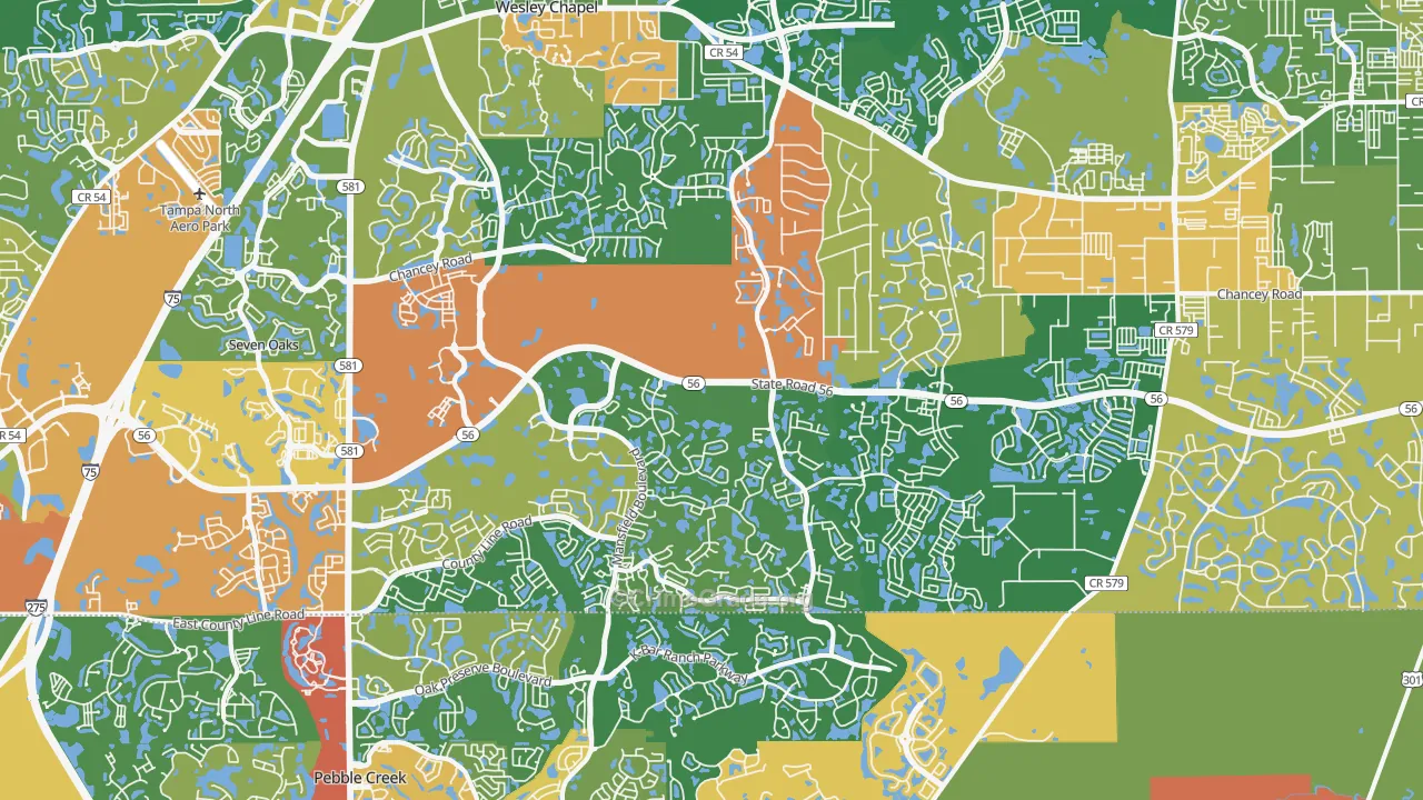 33543, FL Map of Theft Rates