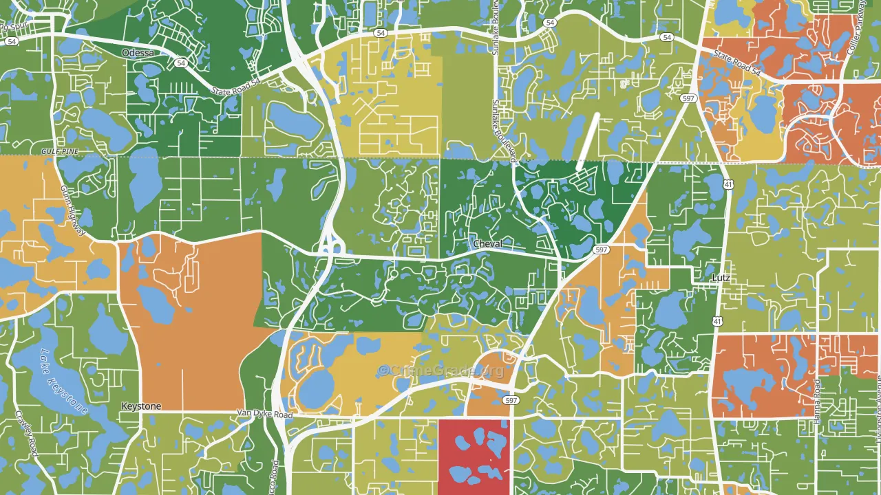 33558, FL Map of Theft Rates