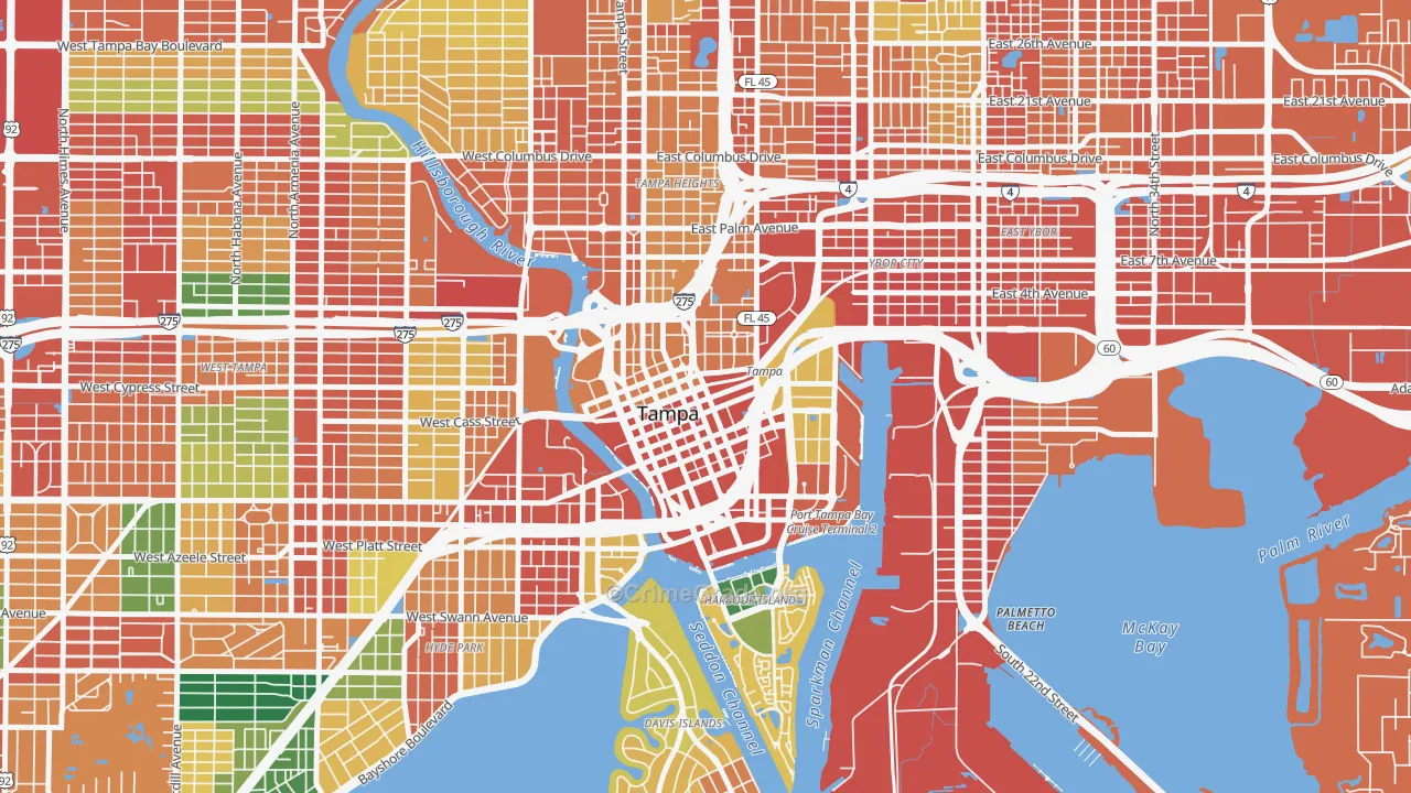 33602, FL Map of Theft Rates