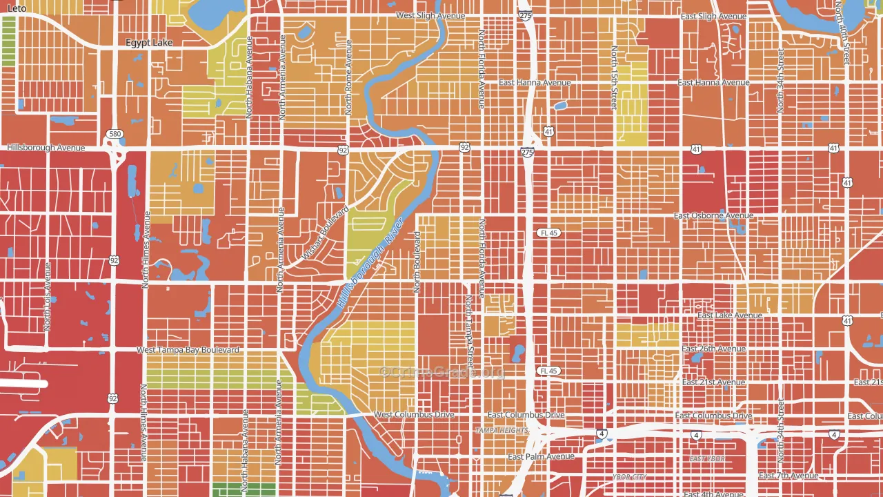 33603, FL Map of Theft Rates