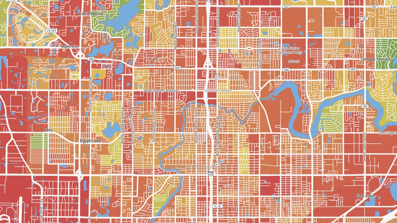 33604, FL Map of Theft Rates