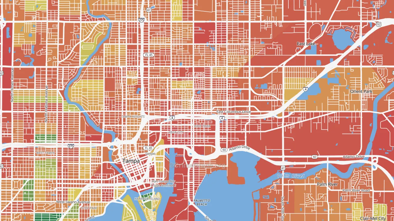 33605, FL Map of Theft Rates