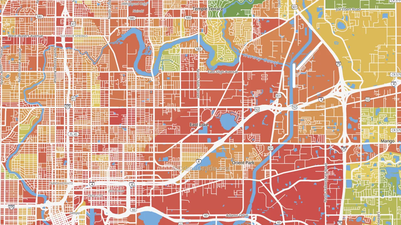 33610, FL Map of Theft Rates