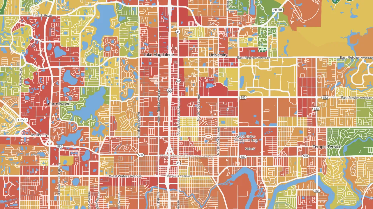 33612, FL Map of Theft Rates