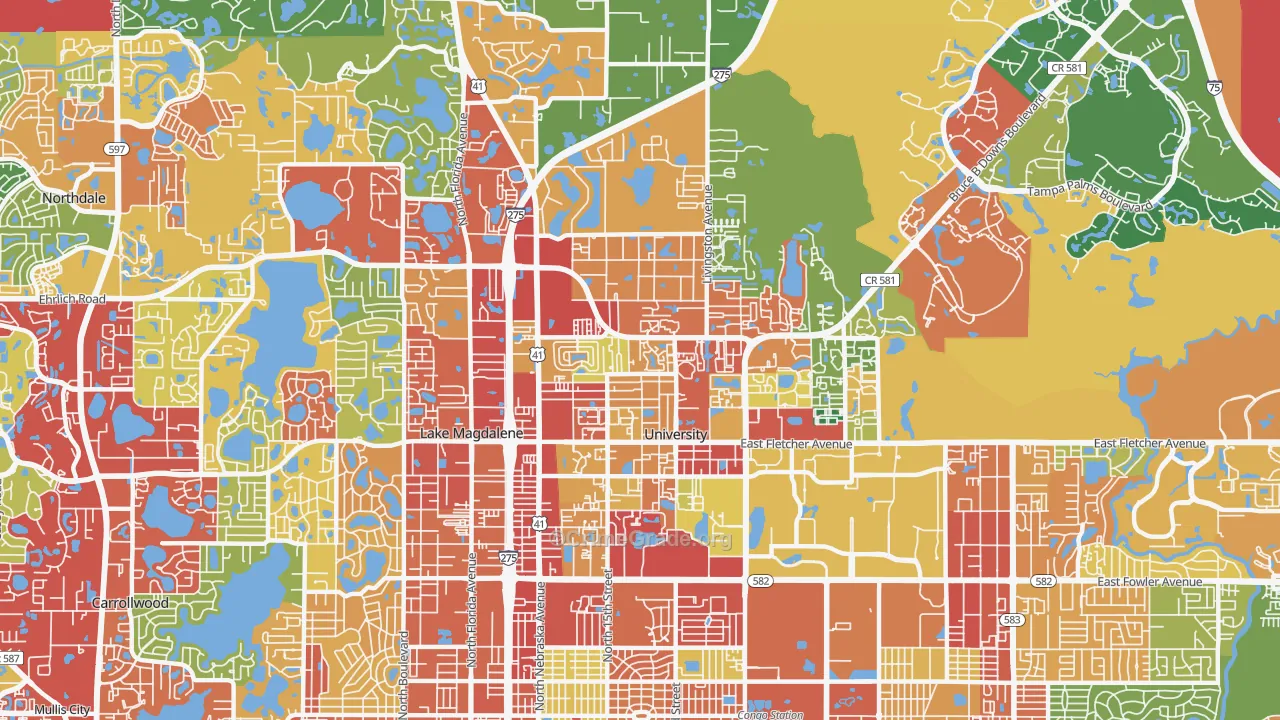 33613, FL Map of Theft Rates