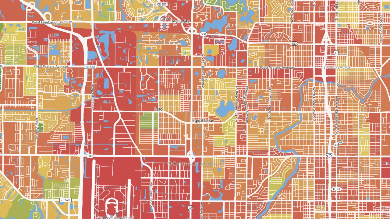 33614, FL Map of Theft Rates