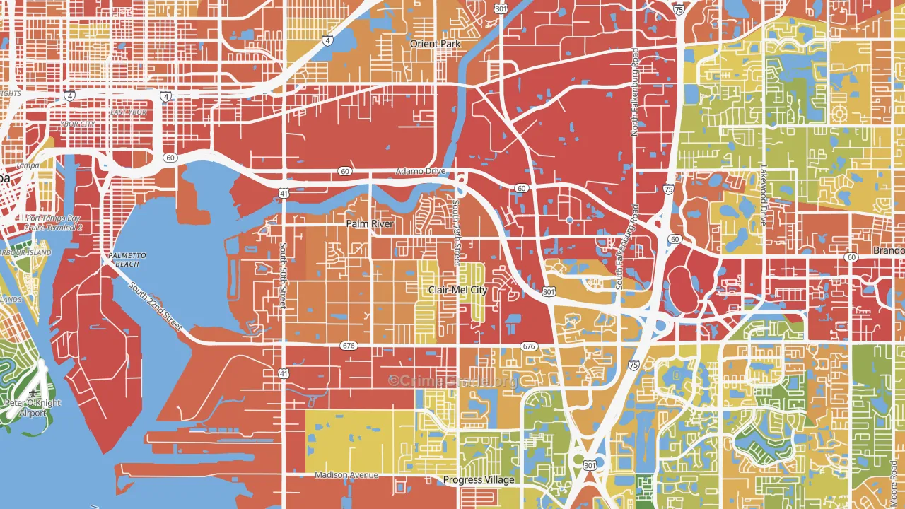 33619, FL Map of Theft Rates