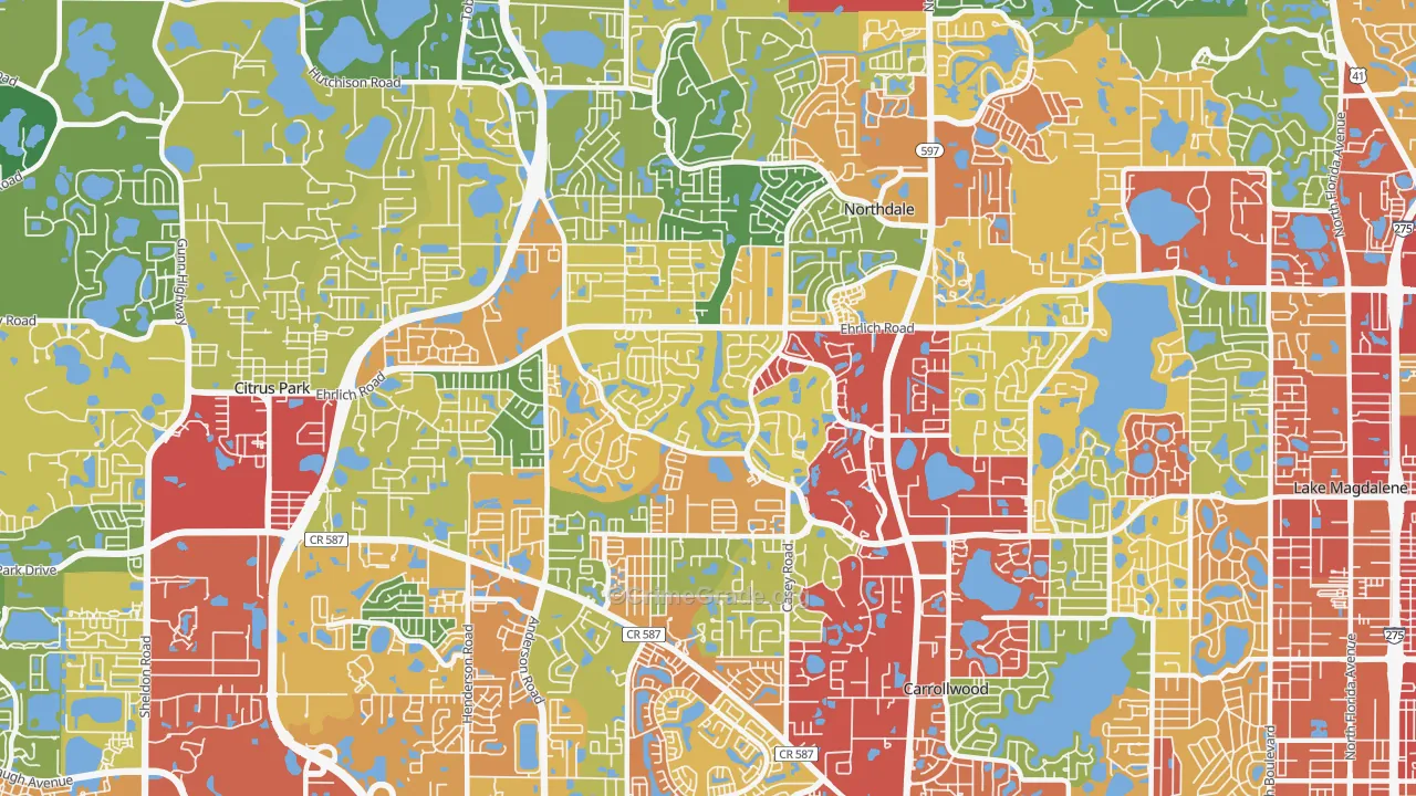 33624, FL Map of Theft Rates