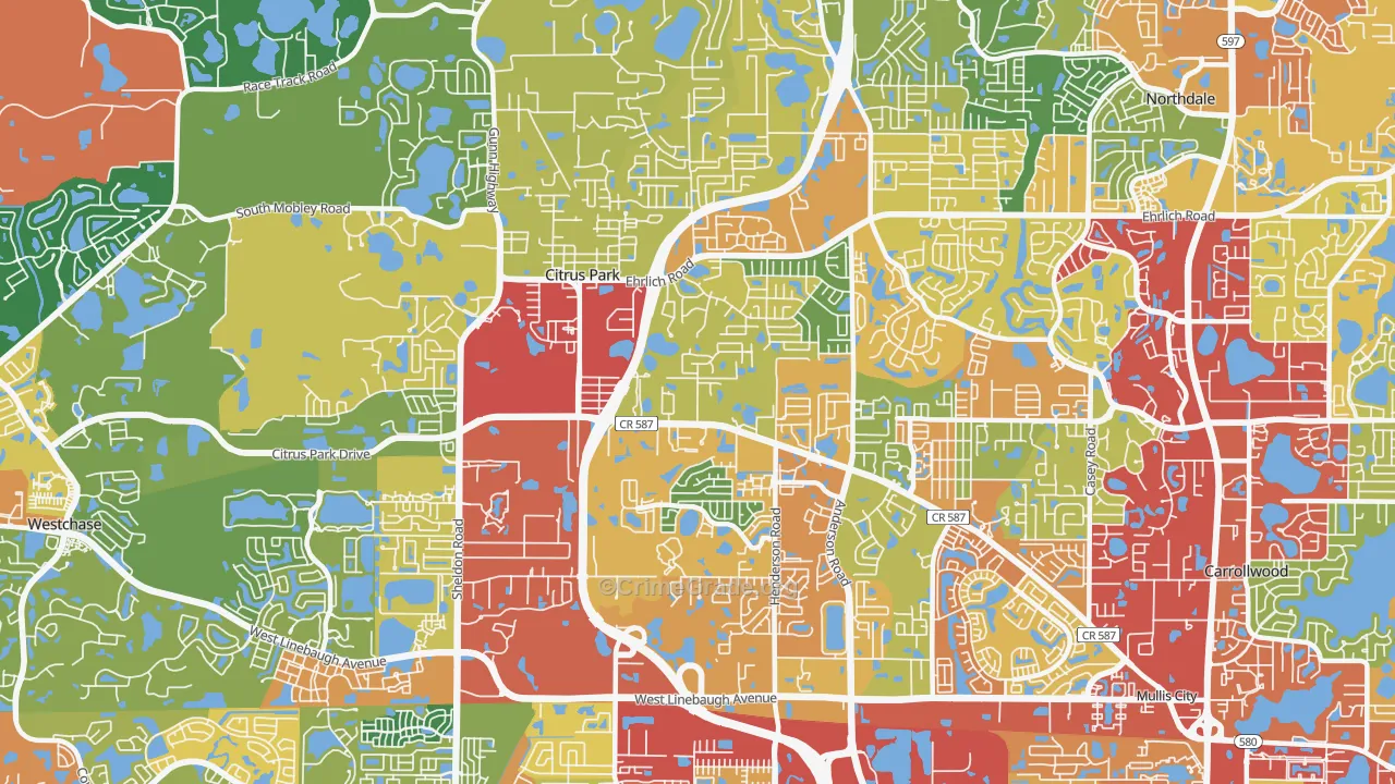 33625, FL Map of Theft Rates