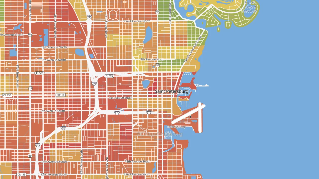 33701, FL Map of Theft Rates