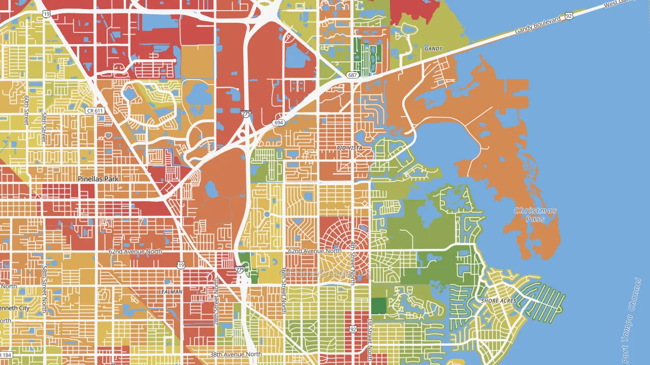 33702, FL Map of Theft Rates