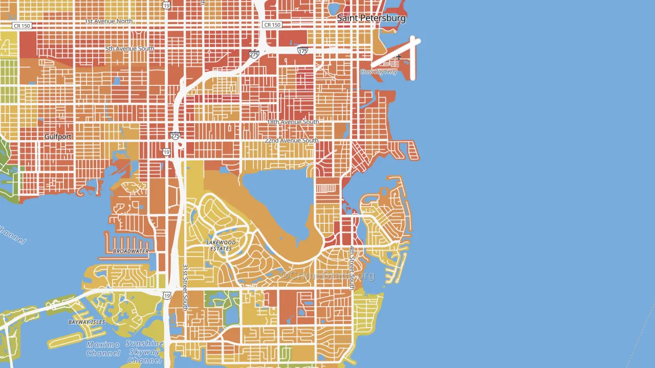 33705, FL Map of Theft Rates