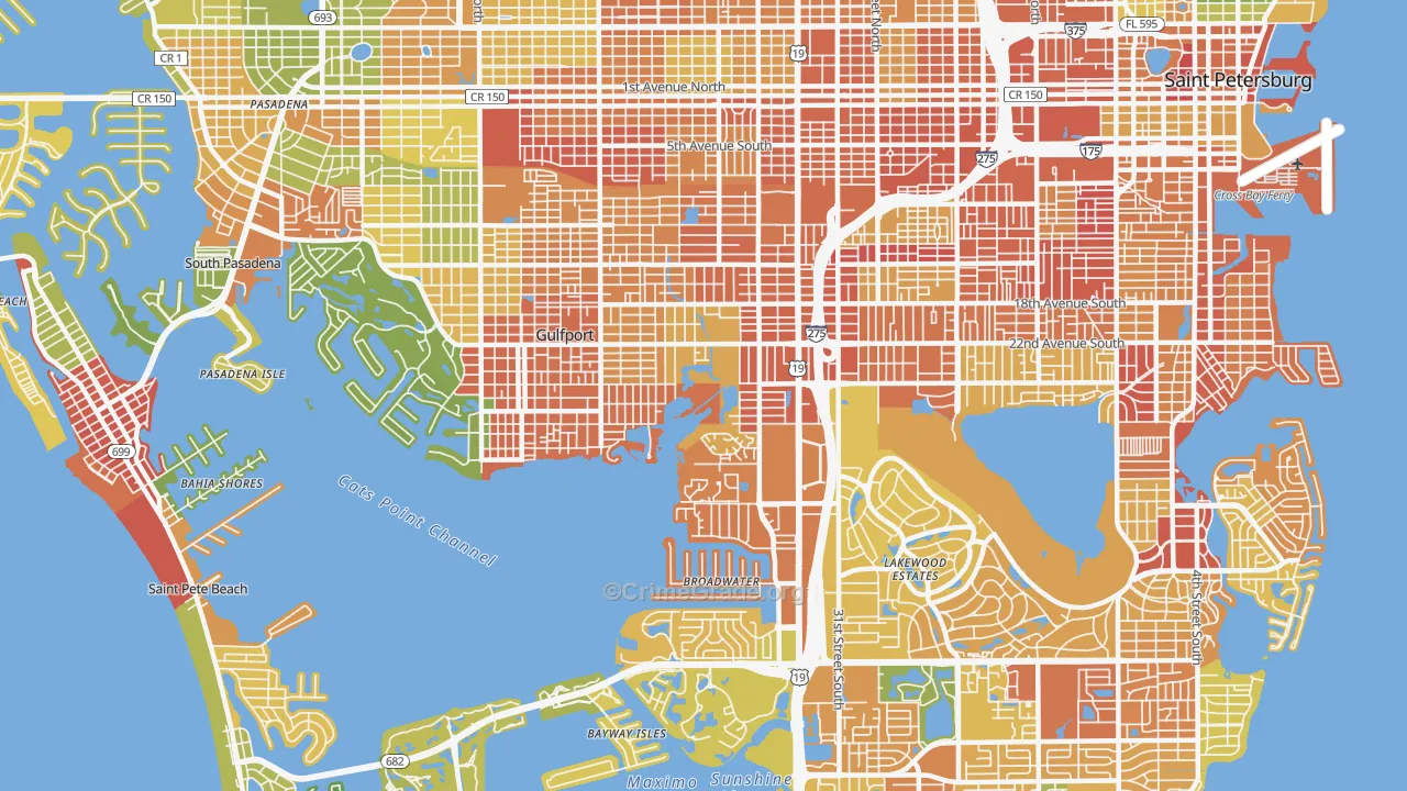33711, FL Map of Theft Rates