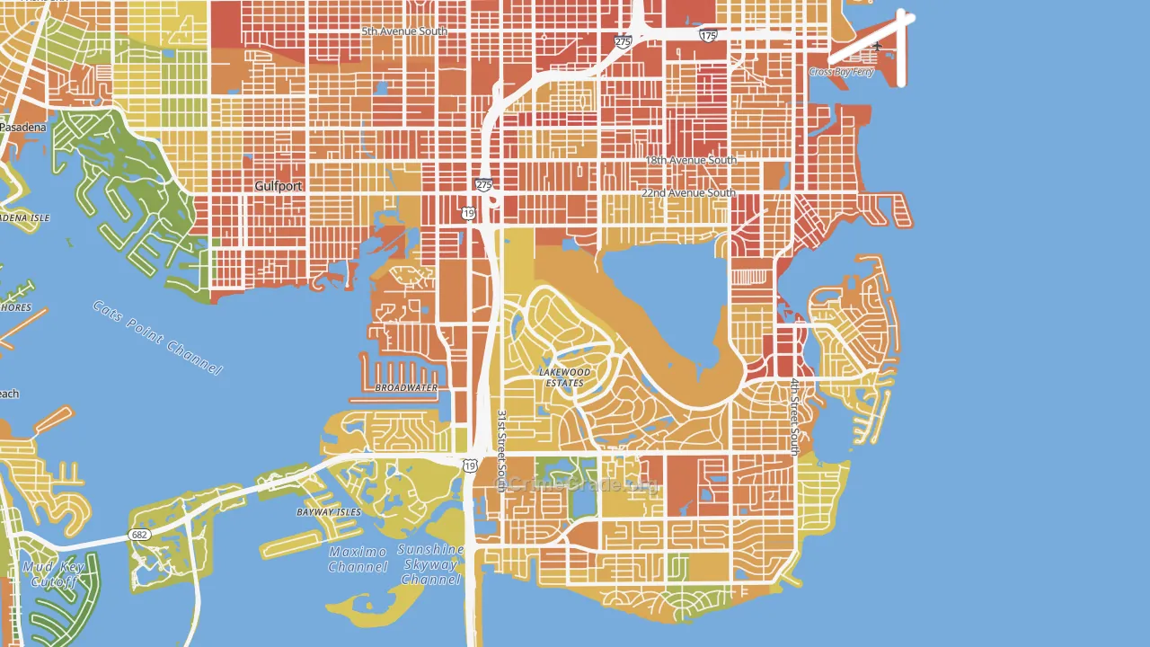 33712, FL Map of Theft Rates