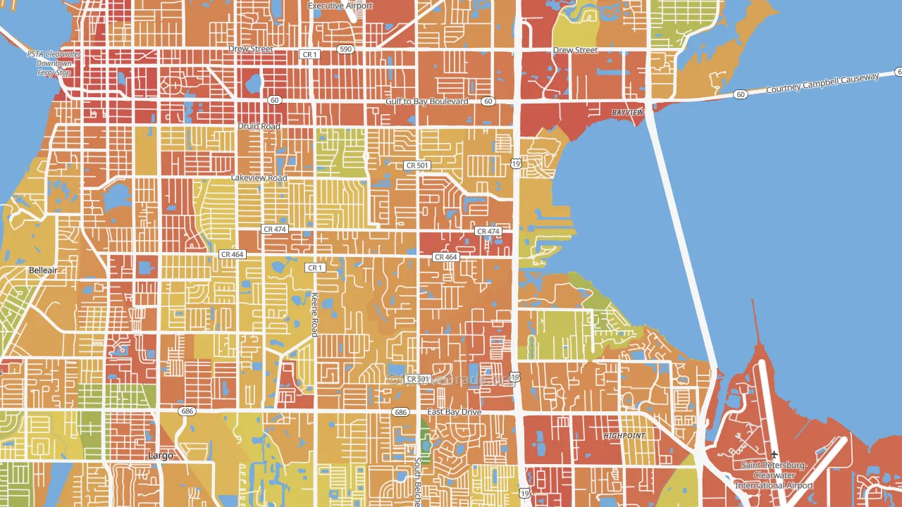 33764, FL Map of Theft Rates