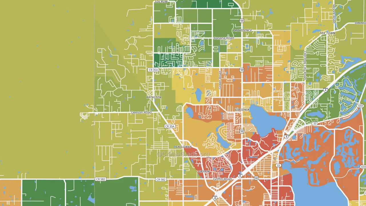 33810, FL Map of Theft Rates