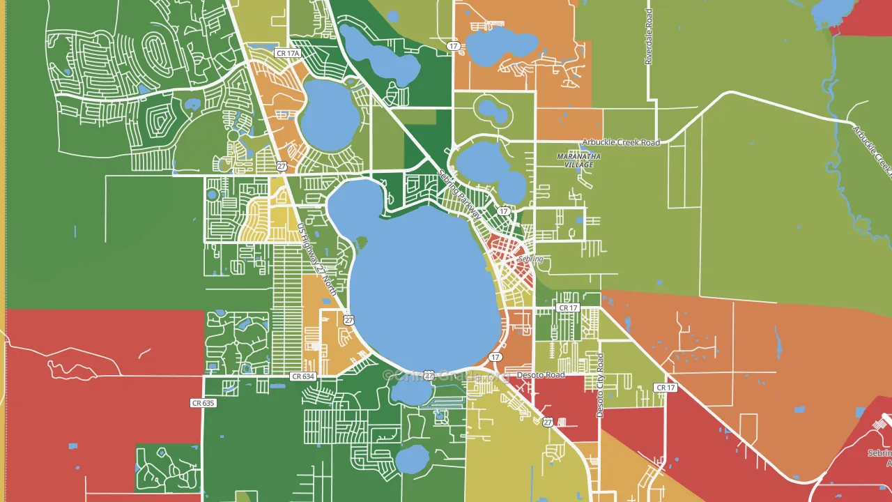 33870, FL Map of Theft Rates