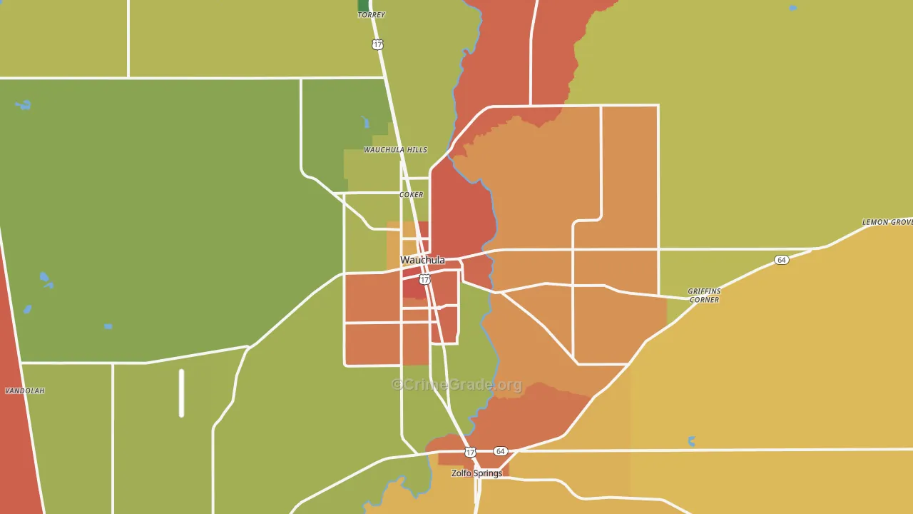 33873, FL Map of Theft Rates