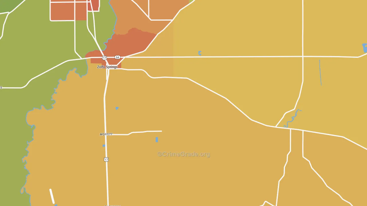 33890, FL Map of Theft Rates