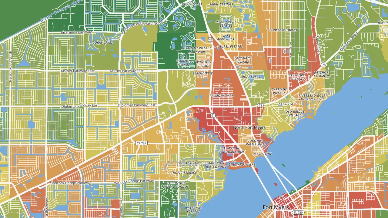 33903, FL Map of Theft Rates