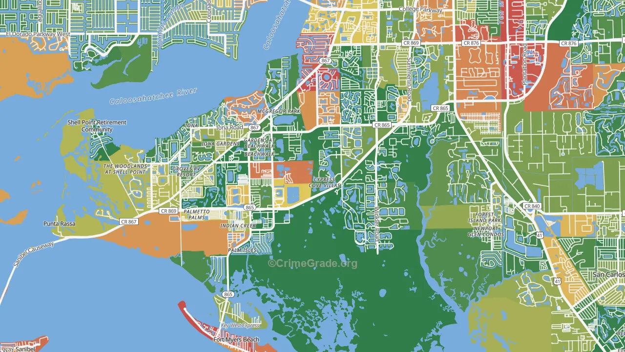 33908, FL Map of Theft Rates