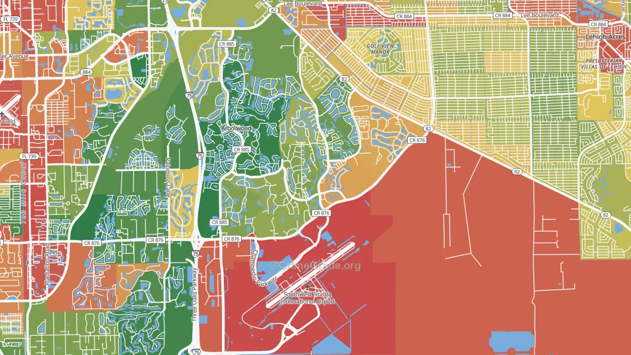33913, FL Map of Theft Rates