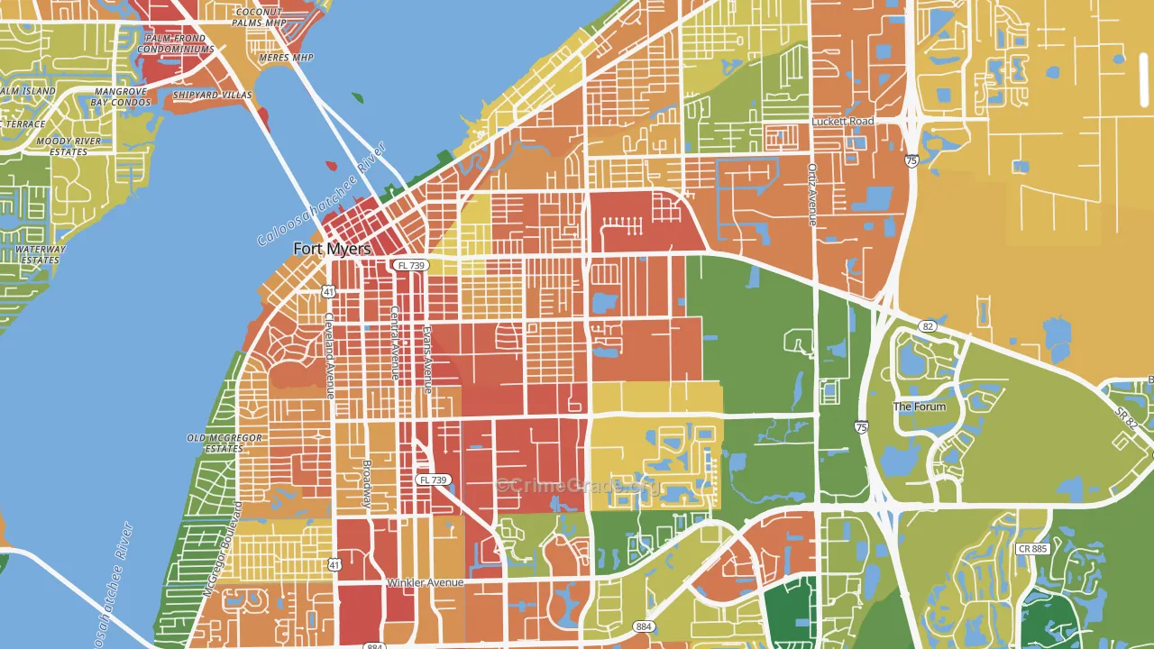 33916, FL Map of Theft Rates