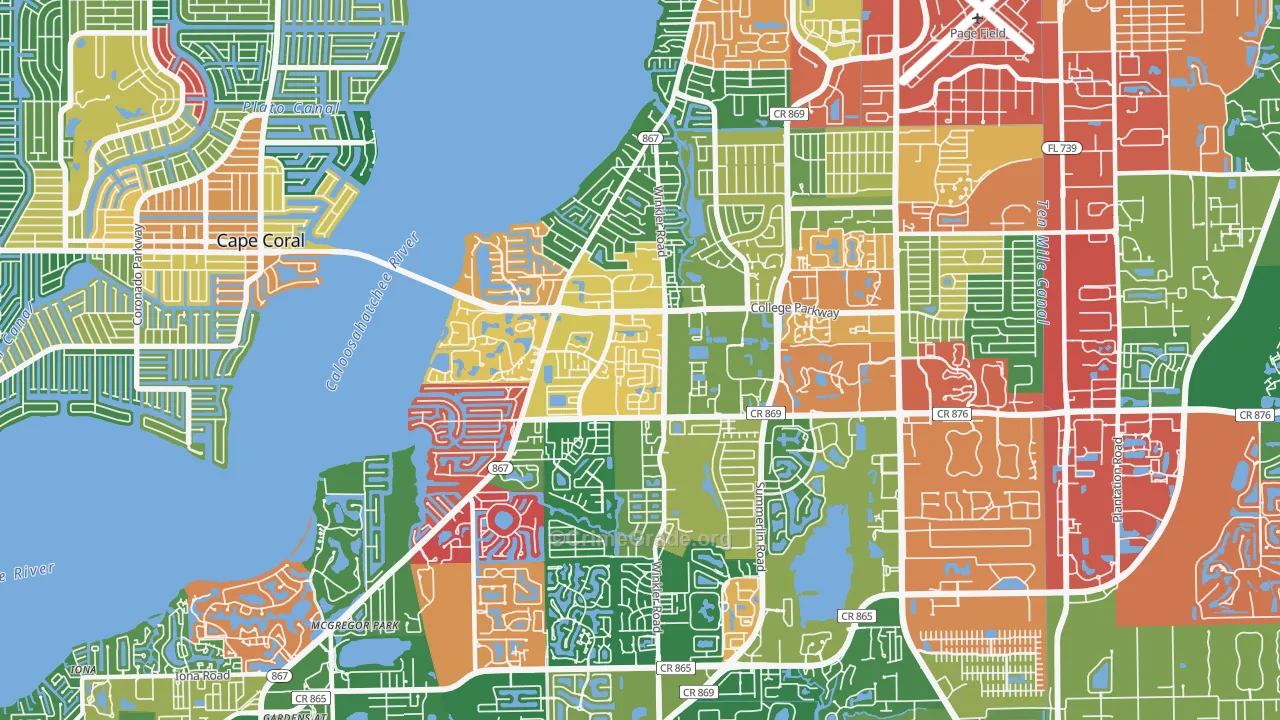 33919, FL Map of Theft Rates