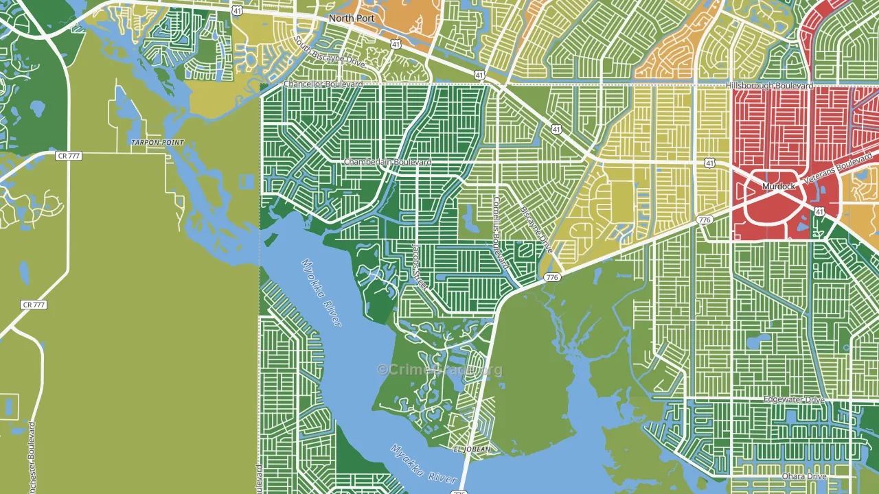 33953, FL Map of Theft Rates