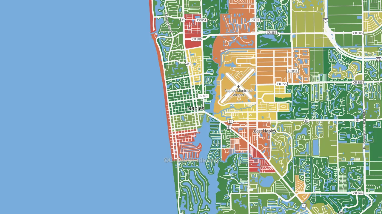 34102, FL Map of Theft Rates